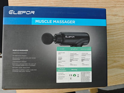 Professional Deep Tissue Massage Gun with 8 Interchangeable Heads and 20 Speed Settings for Athletes - Matte Black