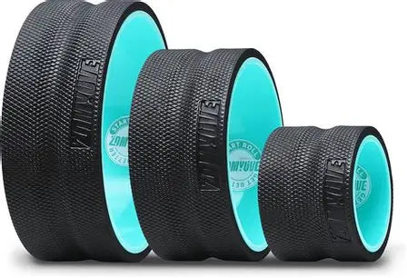 3-Pack Back Roller Set - Yoga Wheel for Back Pain Relief and Stretching, Deep Tissue Massage Foam Roller for Physical Therapy and Exercise